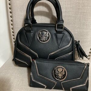 3pc Black Panther Marvel Satchel and Wallet Set